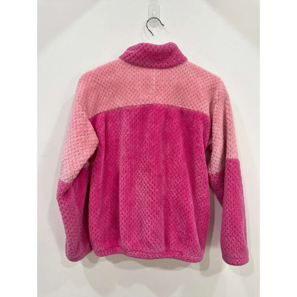 Columbia Girls Pink Sherpa Fleece Jacket Size Large 14/16 Quarter Zip Pullover